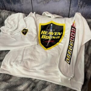 White Heaven Bound Racing hoodie.