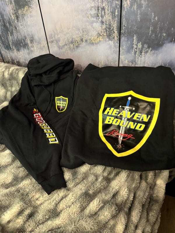 Black Heaven Bound Racing hoodies.