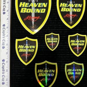 Heaven Bound Racing stickers.