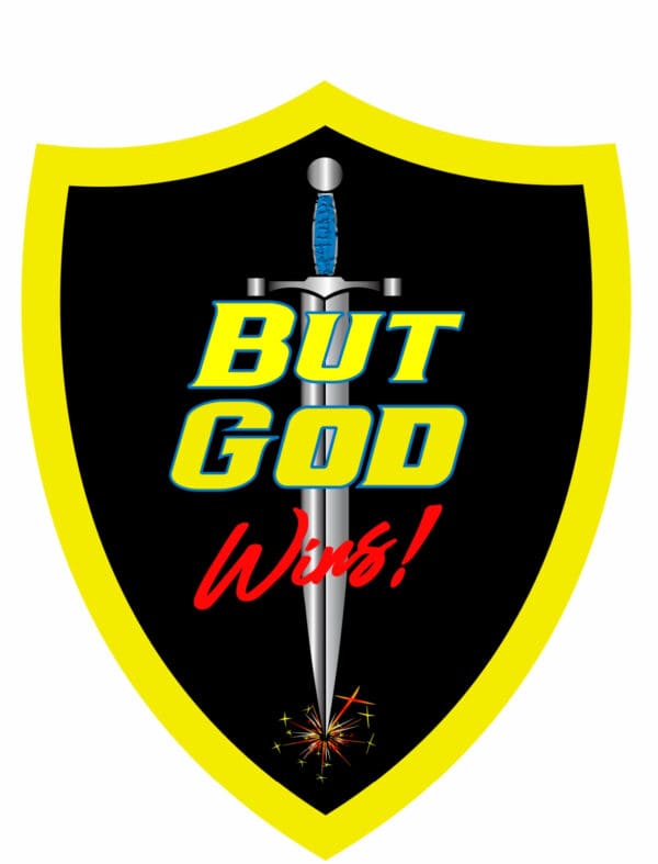 A picture of the logo for but god was.